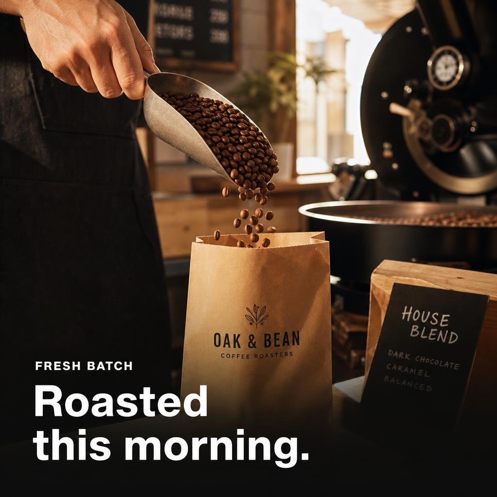 Fresh batch: Roasted this morning.